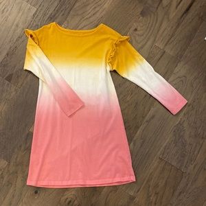 Tye Dye Ruffle Shoulder Dress by Tea Collection